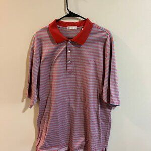 Peter Millar Golf Striped Polo Shirt Mens XXLarge Short Sleeve